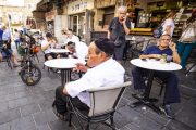 Men on Street Cafe in Shuk Machane Yehuda